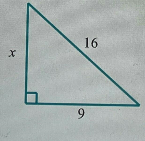 For the following right triangle, find the side length x . Round your answer to the-example-1