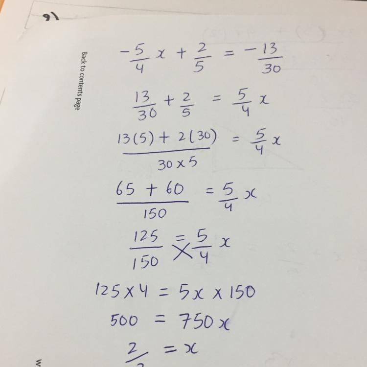 What is the solution to the equation below -5/4 x + 2/5 equals -13 / 30​-example-1