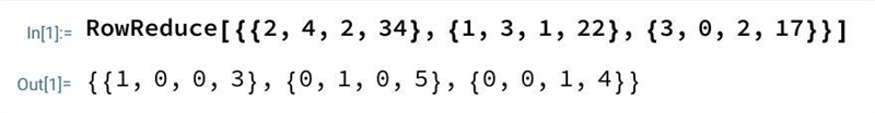 Solve by matrix 2c+4p+2b=34, c+3p+b=22 , 3c+2b=17-example-1