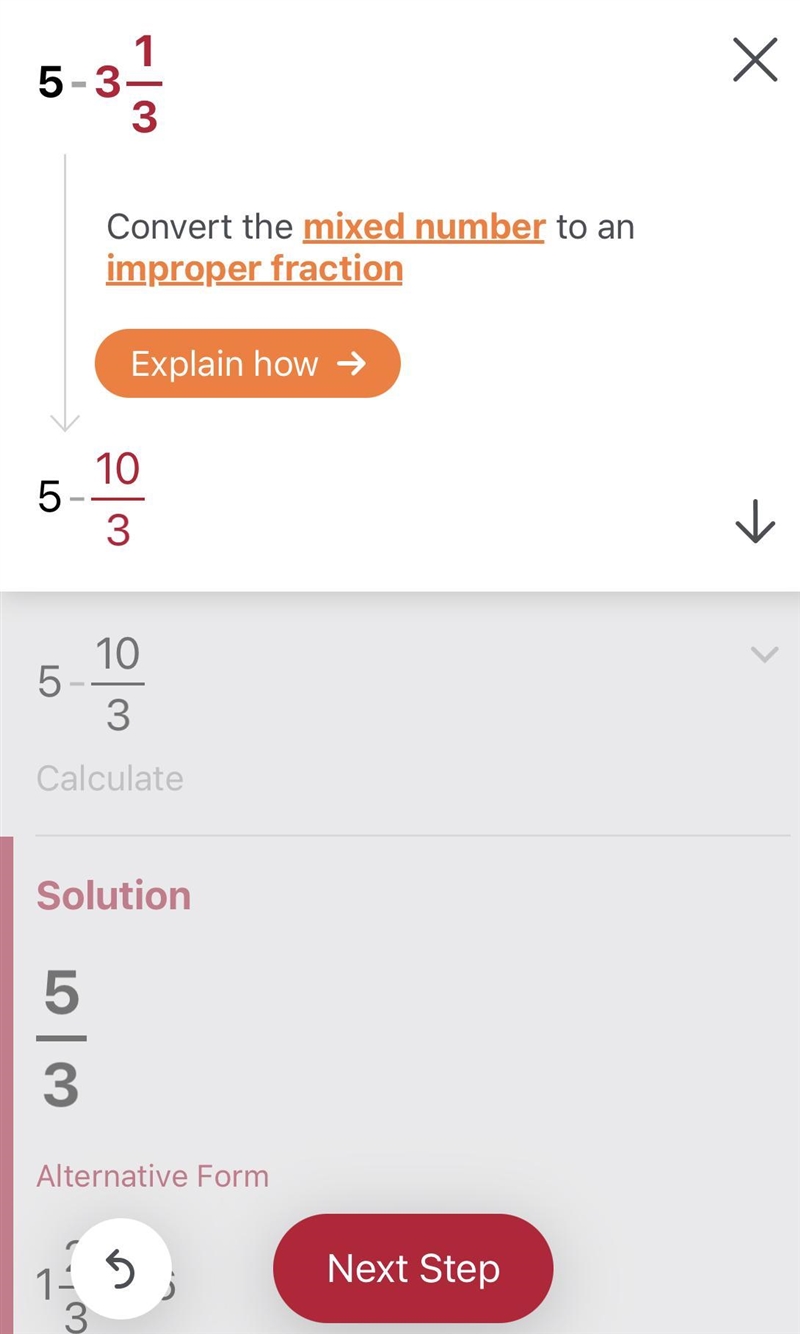 16. Subtract: 5 - 3 1/3-example-1