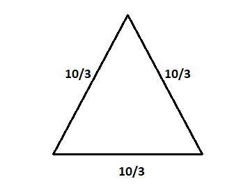 Draw an equilateral triangle of perimeter 10 centimetres.​-example-1