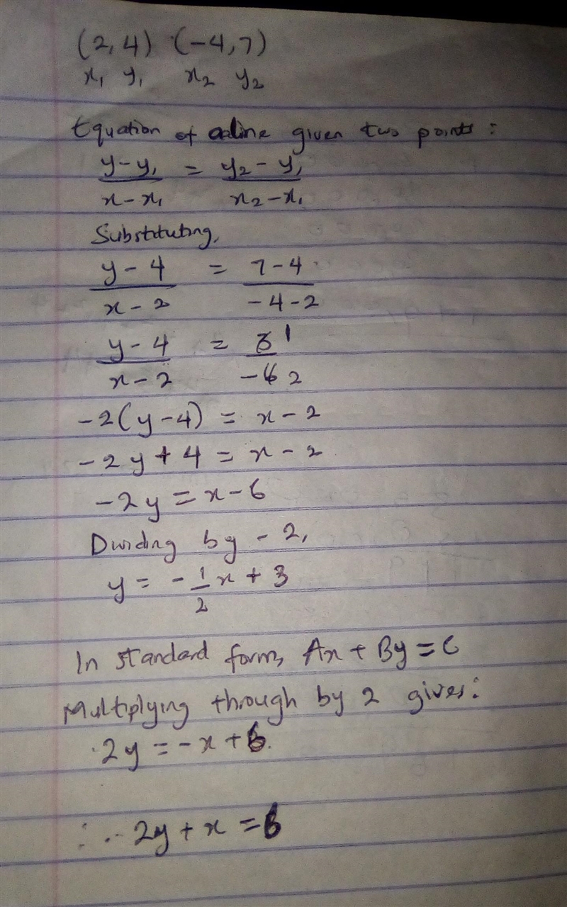 The equation is __ ( type your answer in standard form)-example-1