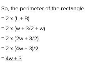 Select the correct answer. The length of a rectangle is units greater than its width-example-1