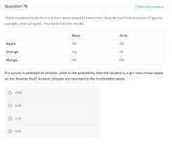 If a survey is selected at random, what is the probability that the student is a girl-example-1