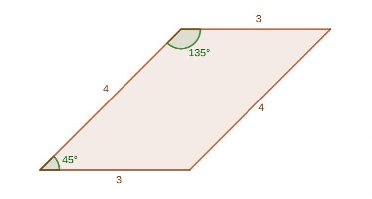 Consider a parallelogram in which one side is 3 inches long, another side measures-example-1