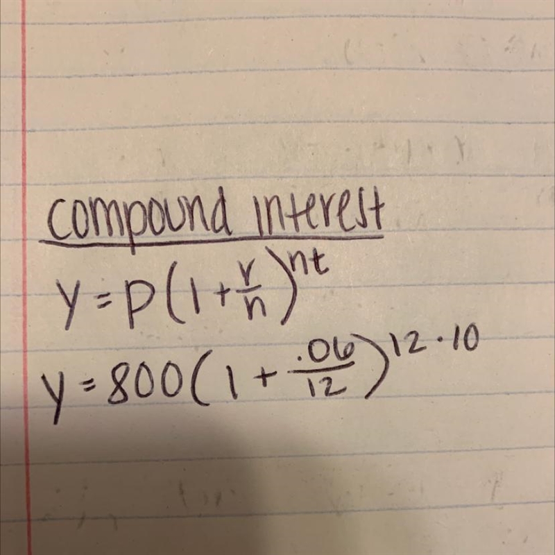 You deposited 800 dollars in an account that pays 6% interest compounded monthly. How-example-1