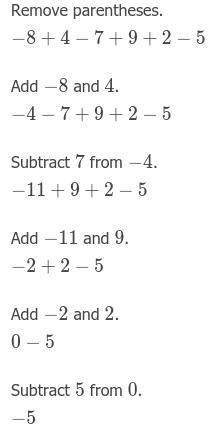 What is the value of the expression -8+4-7+9+2 +(-5)-example-1