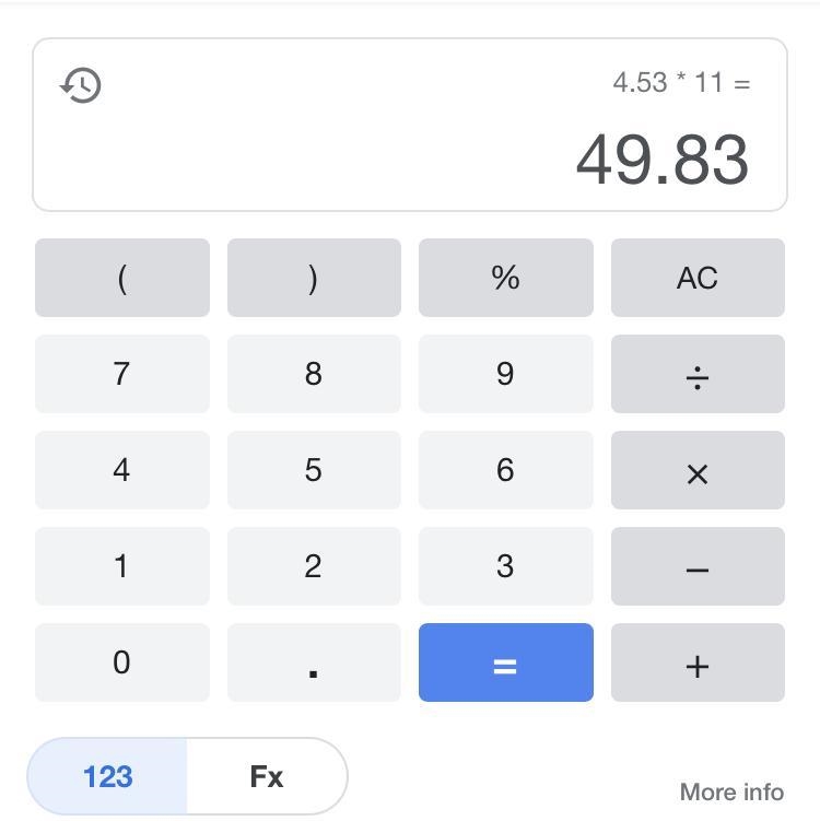 4.53x 11 What is the product of the two factors?-example-1