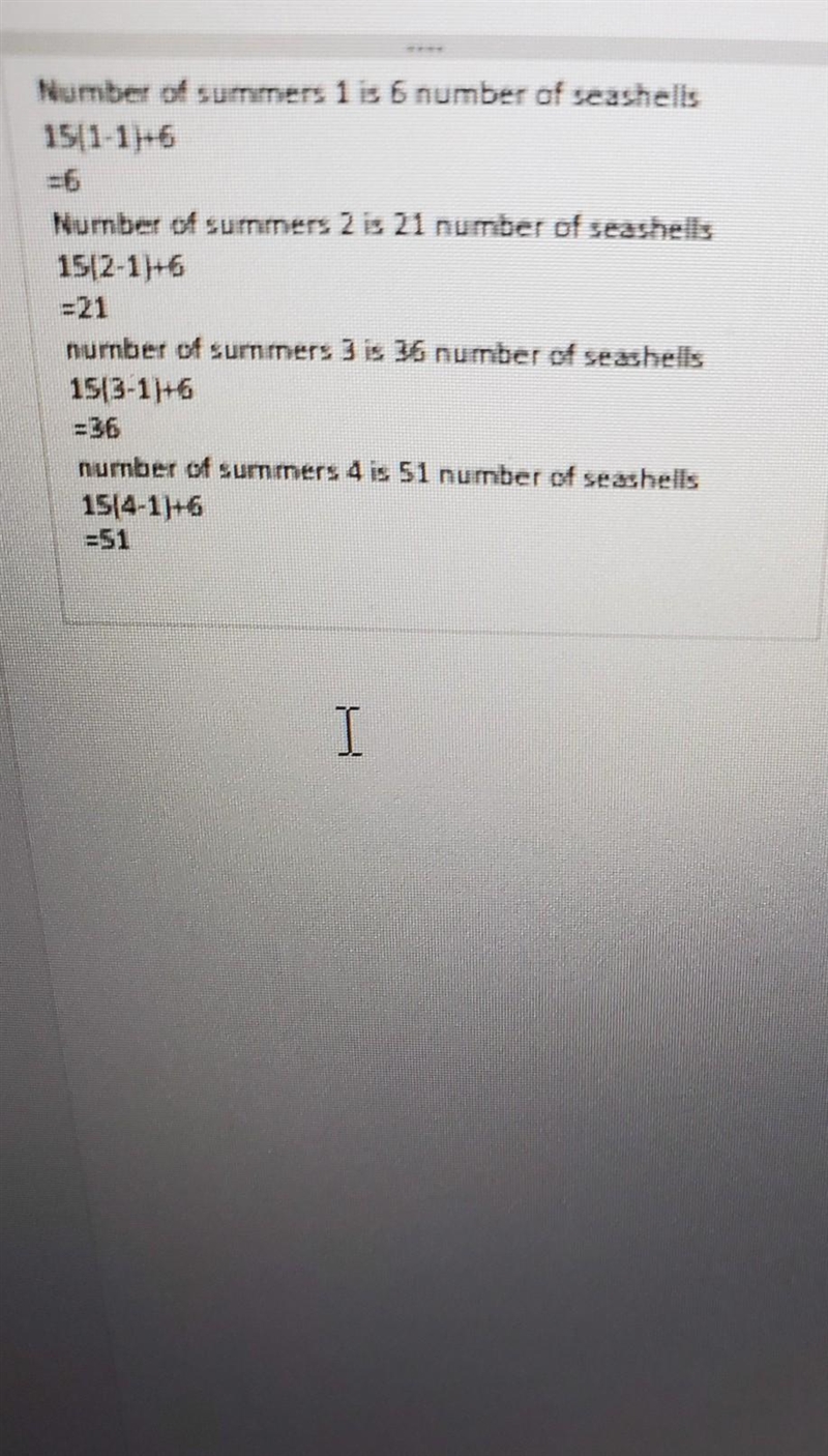 SOMEONE HELPPP PLEASE!! Complete the table to represent the number of seashells in-example-1