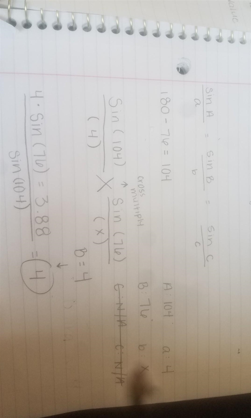 Find area using law of sines-example-1