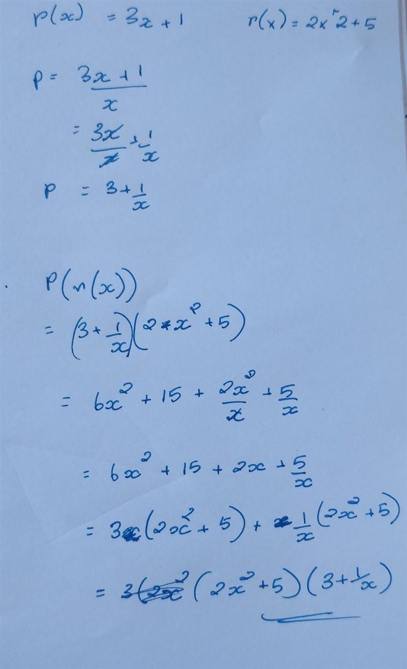 Given p(x)= 3x+1 and r(x)= 2x^2+5 which of the following represents the composition-example-2