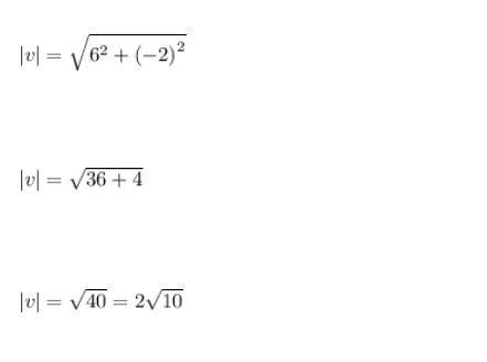 Find the magnitude of vector v that has an initial point of (1, 3) and a terminal-example-2