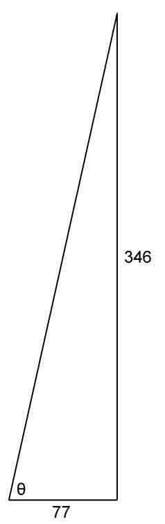 You're standing on the ground 77 meters away from the bottom of a tall tower. The-example-1