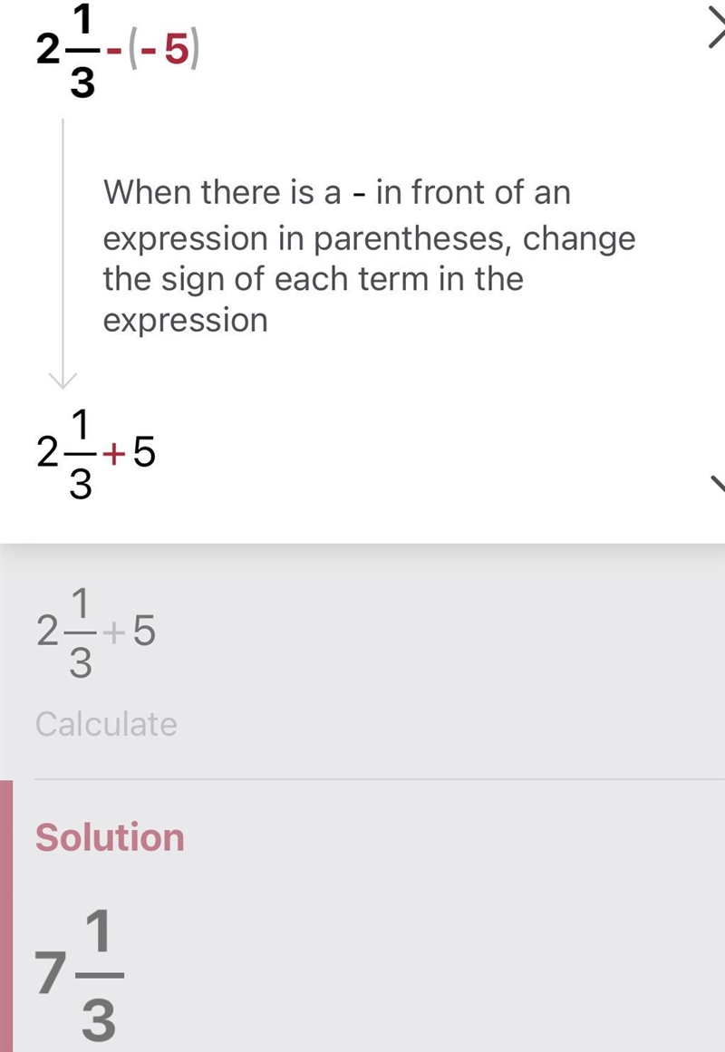 2 1/3 - (-5) = what does it equal-example-1