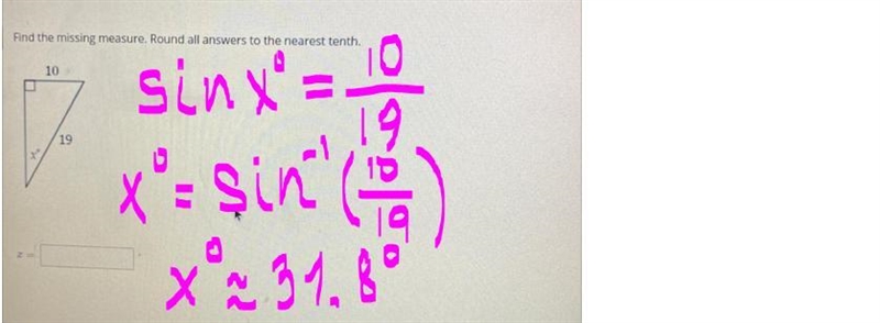 Find the missing measures using trig-example-1