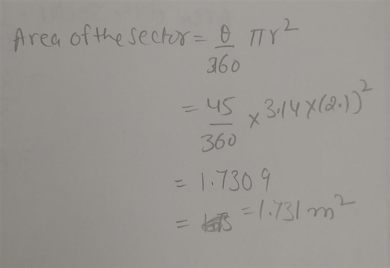 Find the area of the sector formed by a central angle of 45 degrees in a circle of-example-1