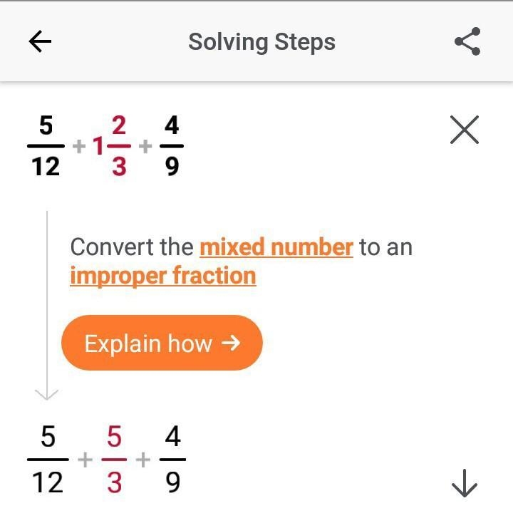 What is the sum of 5/12+ 1 2/3+4/9 =? Help plz-example-1