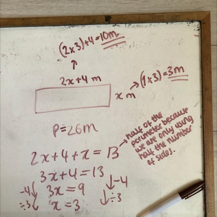 The length of the rectangle is 4 meters more than twice the width. The perimeter is-example-1