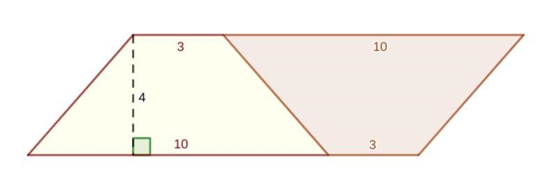 Compose the trapezoid into a parallelogram what is the area of the trapezoid The area-example-1