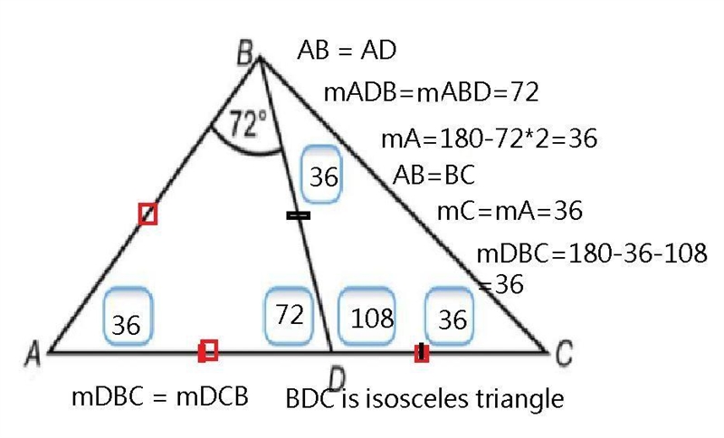 ABC is an isosceles triangle with BA=BC D lies on AC ABD is an isosceles triangle-example-1