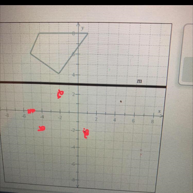 Draw the reflection of the following quadrilateral over the line m.-example-1