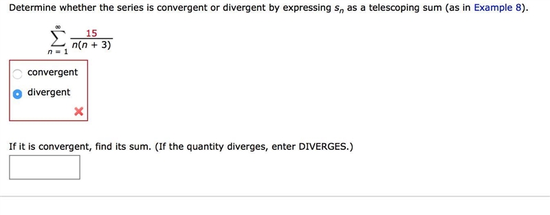 Determine whether the series is convergent or divergent by expressing sn as a telescoping-example-1