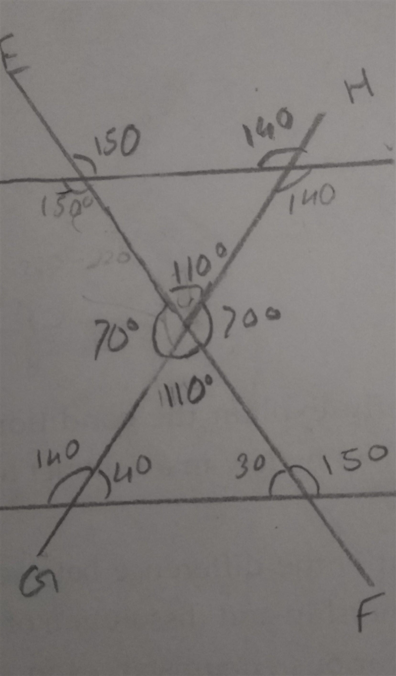 Q4) AB and CD are parallel lines. EF and GH are straight lines. (3 Work out the size-example-1