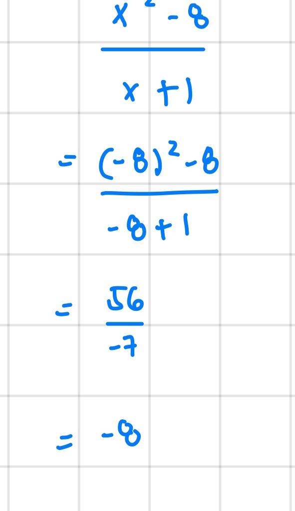 Find the value of this expression if x = -8. x2 = 8 x+1-example-1