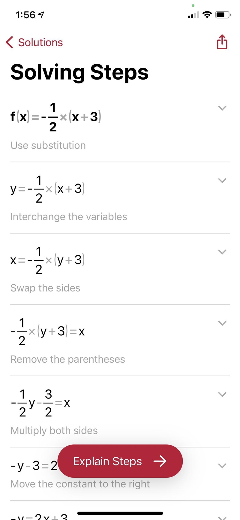 What is the inverse of the function f(x)= -1/2 (x+3)-example-1