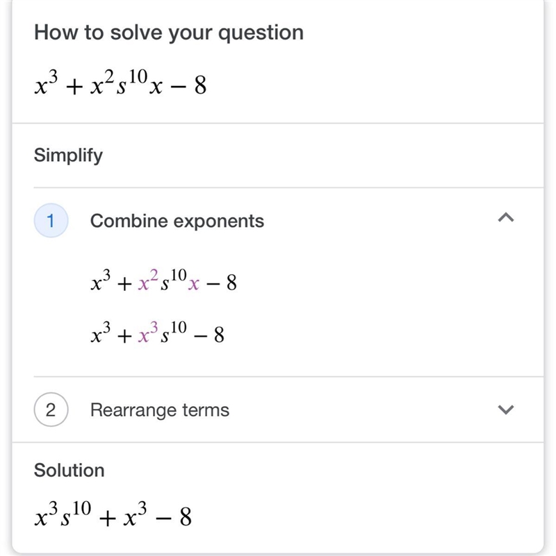 What is the solution to x3 + x2 s 10x - 8?-example-1