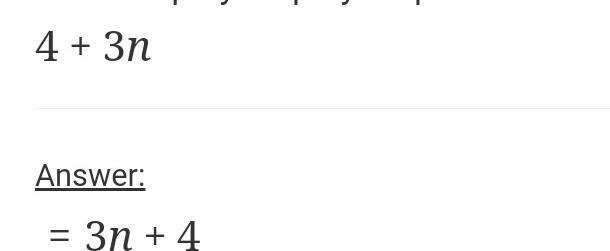 Which phrase represents the expression 4 + 3n? a: n-18 b: 3n-6 c: 3n-18-example-1