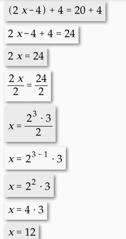 2x-4=20 Please fast with steps !-example-1