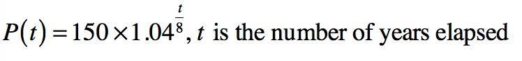 Write the equation of an exponential function that has an initial value of 150 and-example-1