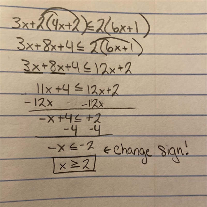 3x+2(4x+2)≤2(6x+1) Please help-example-1