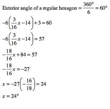 determine the value of x if the measure of the sixth exterior angle of a hexagon is-example-1