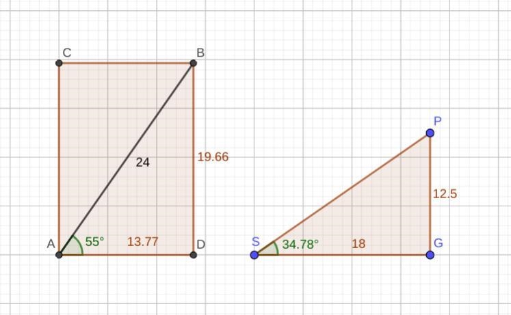 Draw and label a diagram, then use the trigonometric ratios to solve the following-example-1