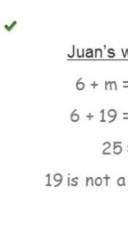 Choose the student who correctly used substitution to determine if 19 was a solution-example-1