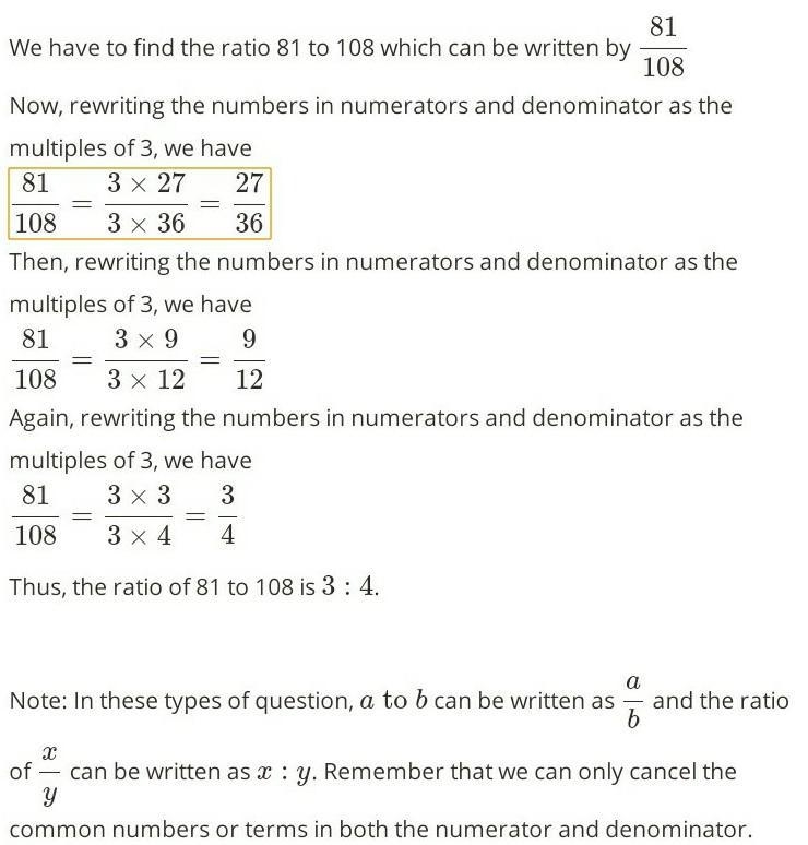 Find the ratio of 81 to 108​-example-1