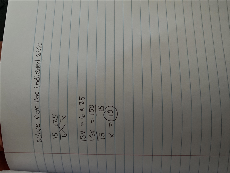 Solve for the indicated side! (With picture)-example-1