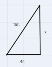 A 16 foot ladder is leaning against a wall with the base 4 feet from the wall. How-example-1