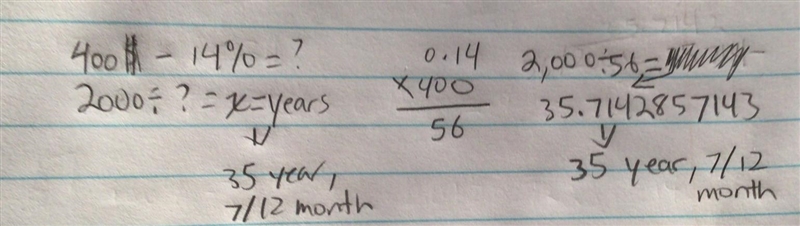 11) Jose's family put $400 in a guaranteed stock fund earning 14% interest per year-example-1