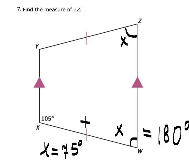 Find the measure of ∠Z.-example-1