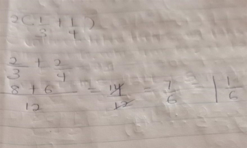 What is the answer in fraction form: 2(1/3+1/4)-example-1