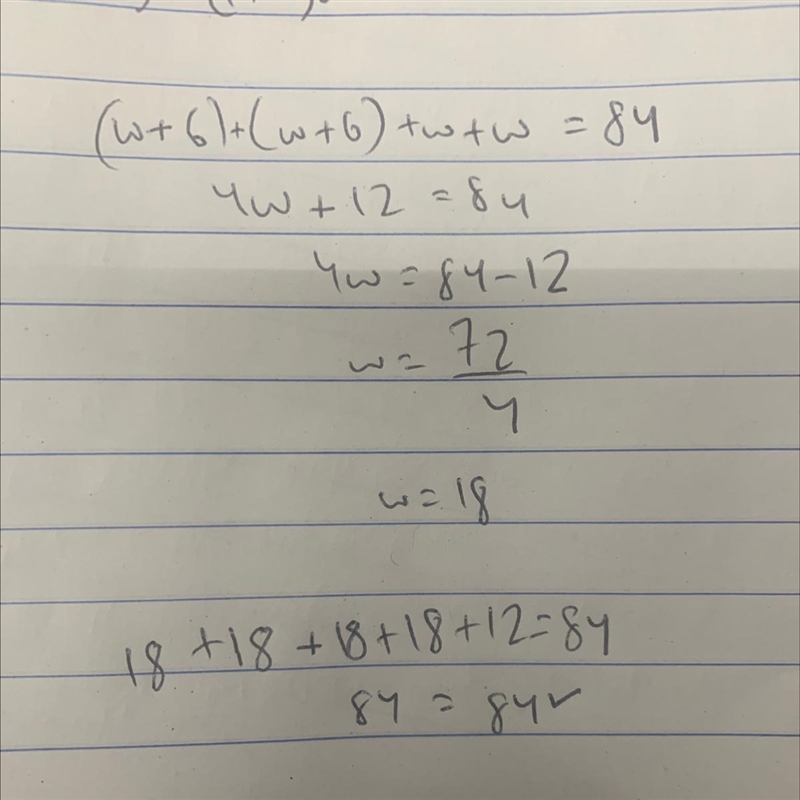 The length of a rectangle is 6 cm longer than the width. The perimeter of the rectangle-example-1