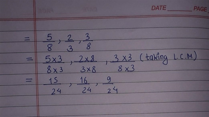 Which fraction is the greatest 5/8 2/3 or 3/8 and how do I explain my answer?-example-1