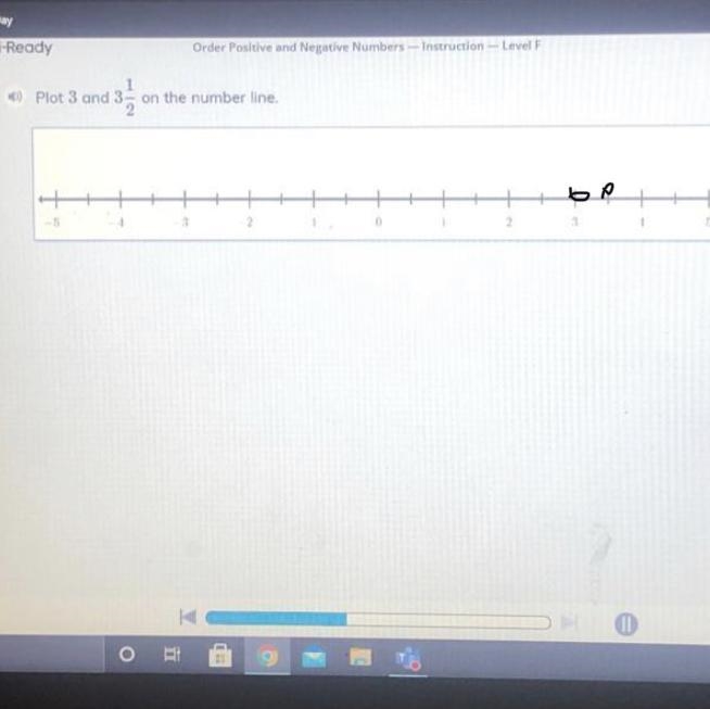 Plot 3 and 3 1/2 on the number line. PLZ ANSWER FAST!!!-example-1