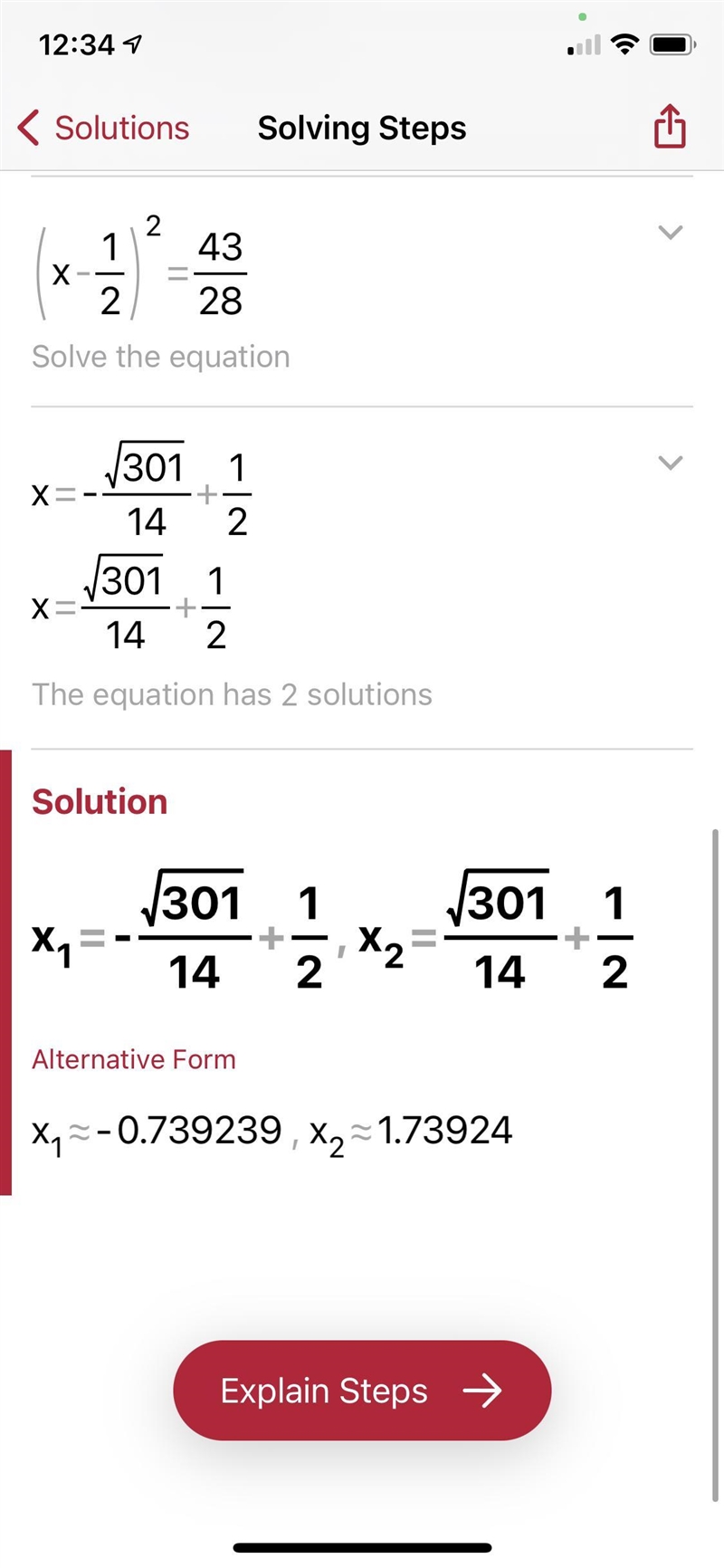 I need to slove −7x ^2 +x+9=−6x-example-2