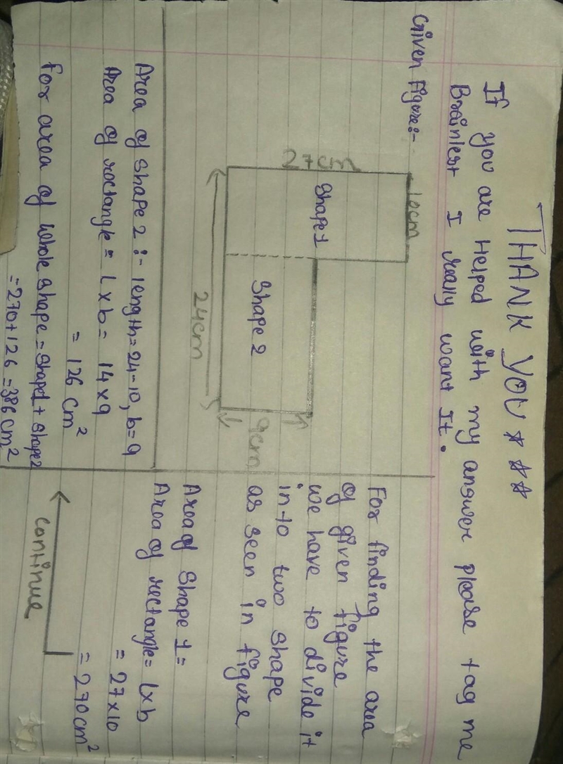 Find the area of 10cm, 27cm, 9cm and 24cm.-example-1