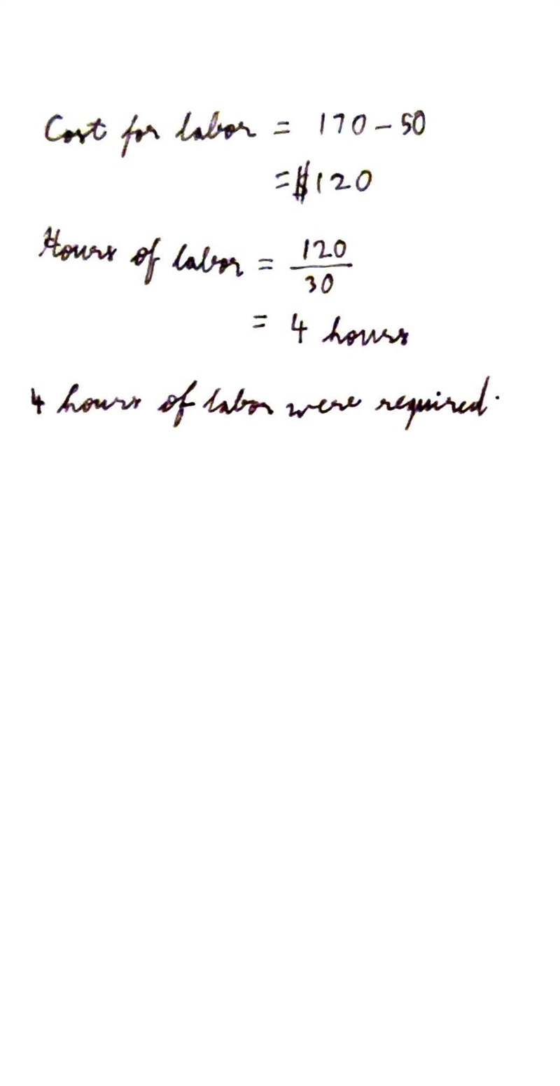 An auto repair shop charged a customer $170 to repair a car. The bill listed $50 for-example-1