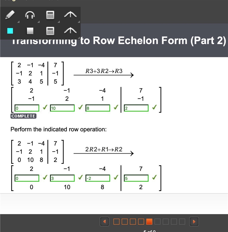 Perform the indicated row operations, then write the new matrix. 1 -1 -2 3 53 3 2 41 2R-example-1